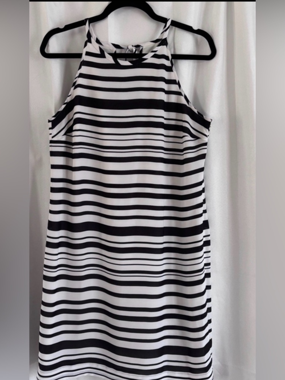 Banana Republic Black and White Striped Halter Midi Dress ~ sz 10